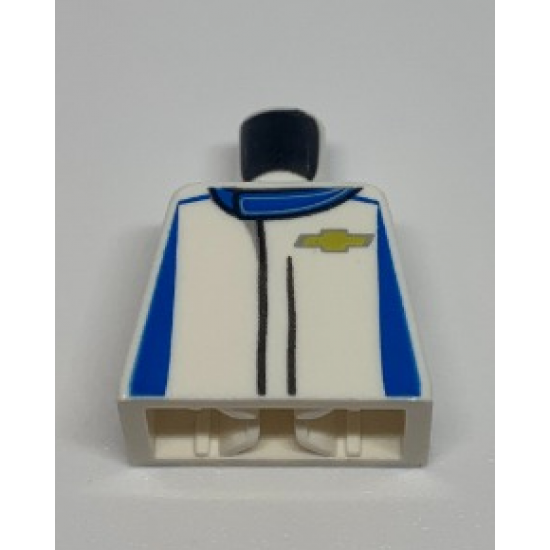 Torso Speed Champions Jumpsuit with Blue Markings and Chevrolet Logo Pattern