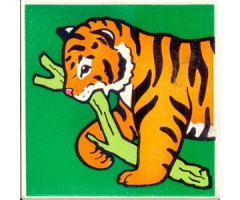 Duplo, Tile 2 x 2 x 1 with Tiger Mosaic Picture 11 Pattern (Set 1079)