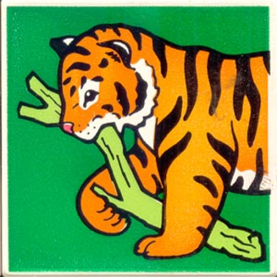 Duplo, Tile 2 x 2 x 1 with Tiger Mosaic Picture 11 Pattern (Set 1079)