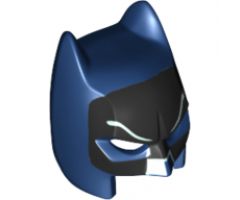 Minifigure, Headgear Mask Batman Cowl (Open Chin) with Black Eye Mask and White Lines Pattern