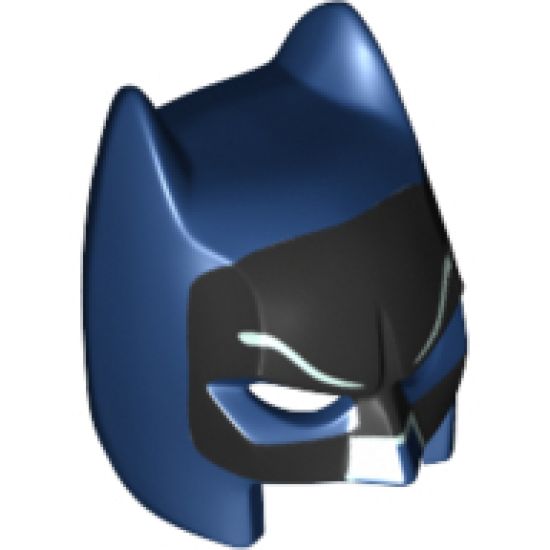 Minifigure, Headgear Mask Batman Cowl (Open Chin) with Black Eye Mask and White Lines Pattern