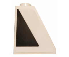 Slope 65 2 x 1 x 2 with Black Triangle on White Background Pattern Model Left Side (Sticker) - Set 75810