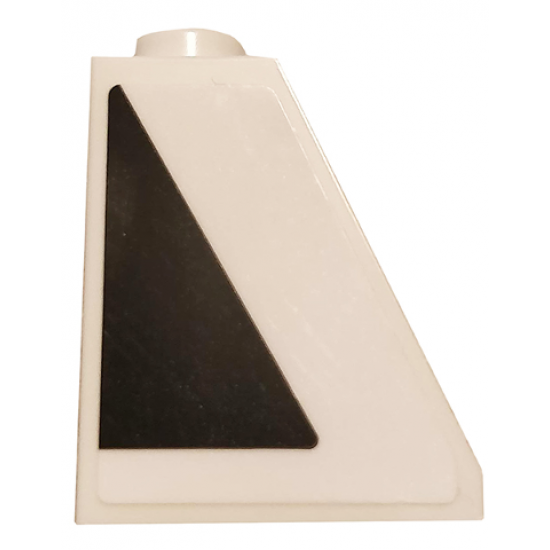 Slope 65 2 x 1 x 2 with Black Triangle on White Background Pattern Model Left Side (Sticker) - Set 75810