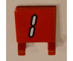 Flag 2 x 2 Square with White Number 1 with Black Outline on Red Background Pattern (Sticker) - Set 3569