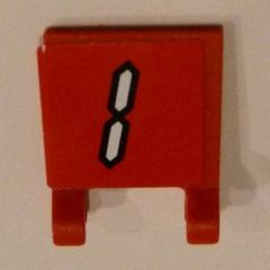 Flag 2 x 2 Square with White Number 1 with Black Outline on Red Background Pattern (Sticker) - Set 3569