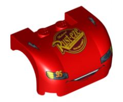 Vehicle, Mudguard 3 x 4 x 1 2/3 Curved with Front with Headlights, Open Mouth Grille, Lightning Bolts and 'Rust-eze' Pattern (8486)
