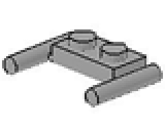 Plate, Modified 1 x 2 with Bar Handles (Undetermined Ends and Attachment Point)