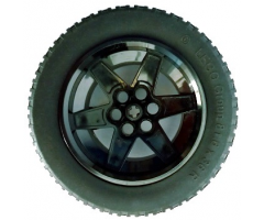 Wheel & Tire Assembly 56mm D. x 34mm Technic Racing Medium, 6 Pin Holes with Black Tire 81.6 x 36 R Technic Straight Tread (15038 / x1825)