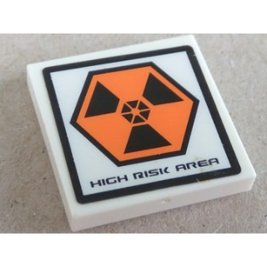 Tile 2 x 2 with 'HIGH RISK AREA' Pattern (Sticker) - Set 7644