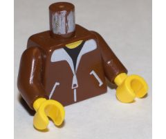 Torso Bomber Jacket and Black T-Shirt Pattern / Reddish Brown Arms / Yellow Hands