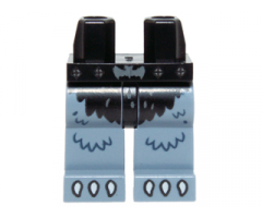 Hips and Sand Blue Legs with Black Loincloth, Bat Buckle and White Claws Pattern