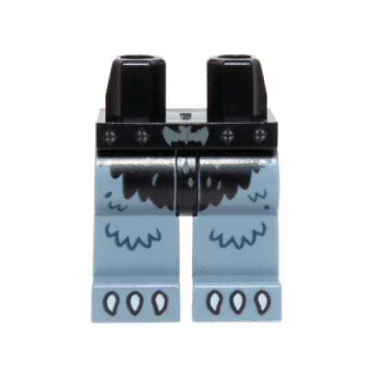 Hips and Sand Blue Legs with Black Loincloth, Bat Buckle and White Claws Pattern