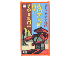 Glass for Window 1 x 4 x 6 with Movie Poster with Ninjago Logogram 'SHADOW OF RONIN NINJAGO', Minifigure, and Mountains Pattern (Sticker) - Set 70620