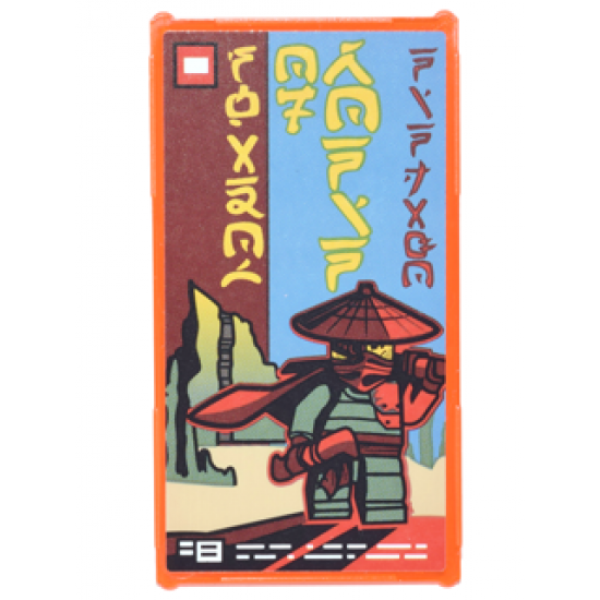 Glass for Window 1 x 4 x 6 with Movie Poster with Ninjago Logogram 'SHADOW OF RONIN NINJAGO', Minifigure, and Mountains Pattern (Sticker) - Set 70620