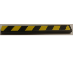 Tile 1 x 8 with Black and Yellow Danger Stripes Pattern Model Left Side (Sticker) - Set 8491