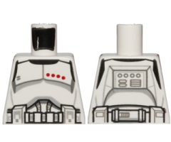 Torso SW Armor Clone Trooper Captain Black Belt and Four Dark Red Stars Pattern