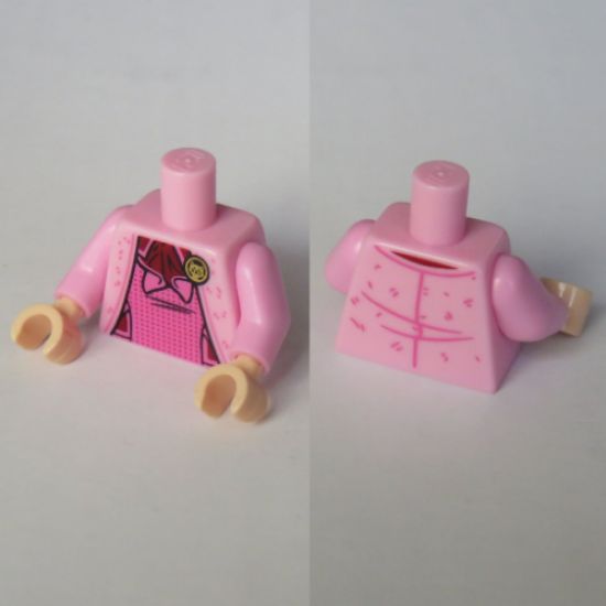 Torso Harry Potter Jacket over Dark Pink Vest with Gold Cat Brooch Pattern / Bright Pink Arms / Light Nougat Hands