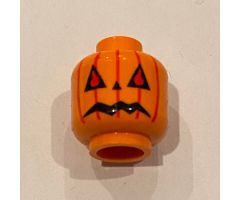 Minifigure, Head Pumpkin Jack O' Lantern Pattern - Blocked Open Stud
