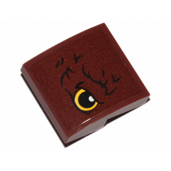 Slope, Curved 2 x 2 with Yellow Eye and Fur Pattern Model Right Side (Sticker) - Set 30628