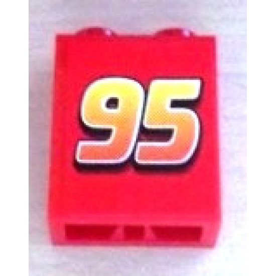 Brick 1 x 2 x 2 with Inside Axle Holder with '95' Pattern (Sticker) - Set 8486