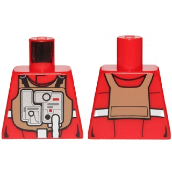 Torso SW Rebel B-wing Pilot with Medium Nougat Vest and Silver Front Panel Pattern