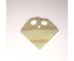Minifigure, Body Wear Poncho Half Cloth with Aqua and Terra Cotta Pattern