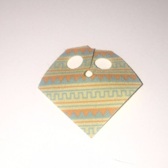 Minifigure, Body Wear Poncho Half Cloth with Aqua and Terra Cotta Pattern