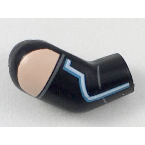 Arm, Right with Light Nougat Shoulder and Blue Line Pattern