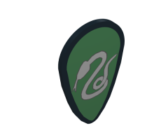 Minifigure, Shield Ovoid with HP Slytherin Snake Pattern