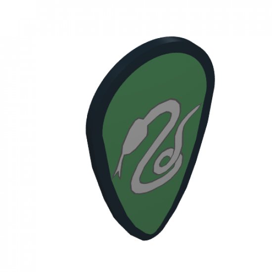 Minifigure, Shield Ovoid with HP Slytherin Snake Pattern