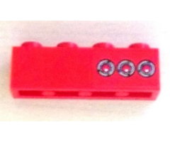 Brick 1 x 4 with 3 Taillights Pattern Model Right (Sticker) - Set 8486