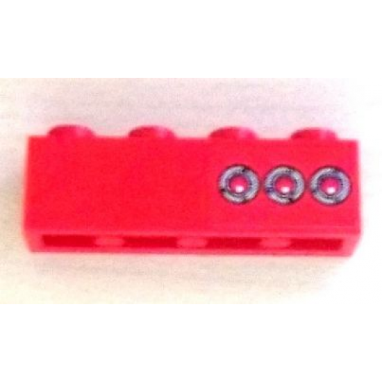 Brick 1 x 4 with 3 Taillights Pattern Model Right (Sticker) - Set 8486