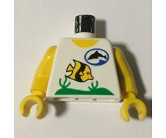 Torso Divers Dolphin Logo and Fish Pattern / Yellow Arms / Yellow Hands