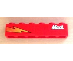 Brick 1 x 6 with 'Mack' and Lightning Pattern Model Right (Sticker) - Set 8486