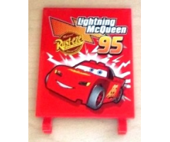 Flag 6 x 4 with 'Lightning McQueen 95' and Rust-eze Logo Pattern (Sticker) - Set 8486