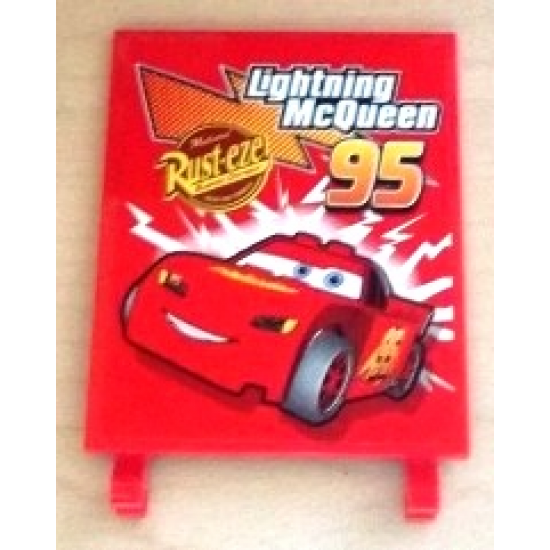 Flag 6 x 4 with 'Lightning McQueen 95' and Rust-eze Logo Pattern (Sticker) - Set 8486