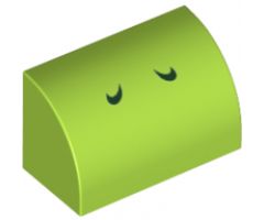 Slope, Curved 1 x 2 x 1 with Two Black Check Marks Pattern (Yoshi Nostrils)