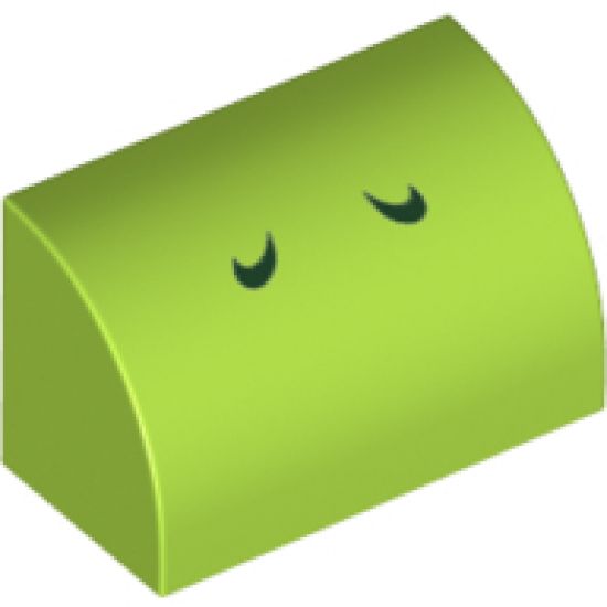 Slope, Curved 1 x 2 x 1 with Two Black Check Marks Pattern (Yoshi Nostrils)