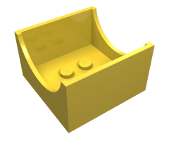 Container Box 4 x 4 x 2 Bottom with Semicircle Cutout Ends