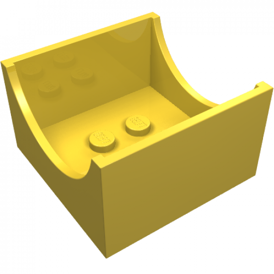 Container Box 4 x 4 x 2 Bottom with Semicircle Cutout Ends