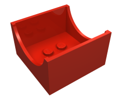 Container Box 4 x 4 x 2 Bottom with Semicircle Cutout Ends