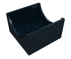 Container Box 4 x 4 x 2 Bottom with Semicircle Cutout Ends