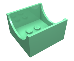 Container Box 4 x 4 x 2 Bottom with Semicircle Cutout Ends