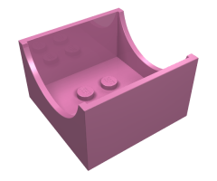 Container Box 4 x 4 x 2 Bottom with Semicircle Cutout Ends