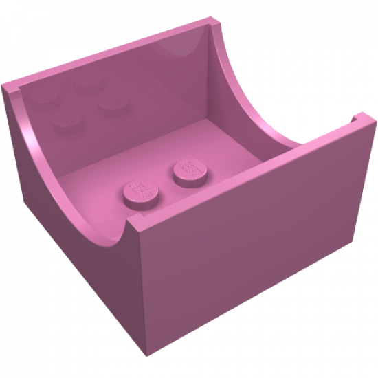 Container Box 4 x 4 x 2 Bottom with Semicircle Cutout Ends
