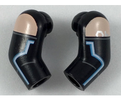Arm, (Matching Left and Right) Pair with Light Nougat Shoulder and Blue Line Pattern