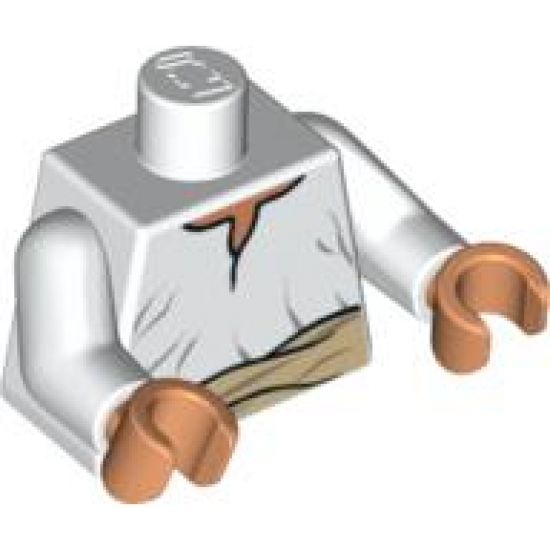 Torso Indiana Jones with Loose Shirt and Tan Belt Pattern / White Arms / Nougat Hands