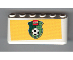 Windscreen 2 x 6 x 2 with LEGO Logo and Soccer Ball on Green Shield on Yellow Background Pattern (Sticker)