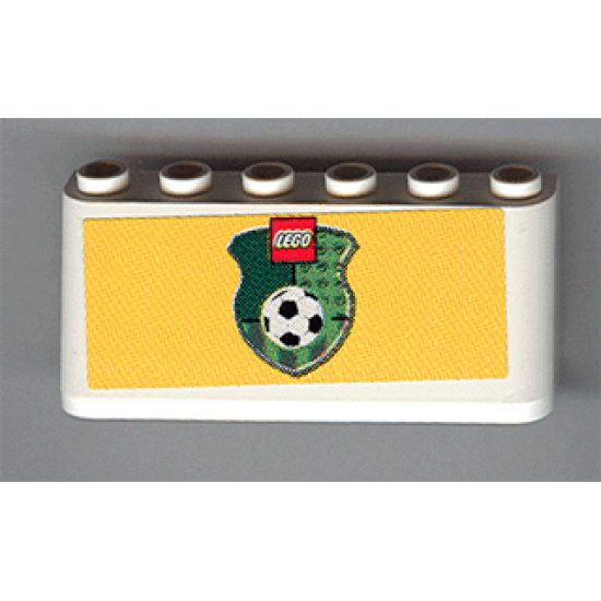 Windscreen 2 x 6 x 2 with LEGO Logo and Soccer Ball on Green Shield on Yellow Background Pattern (Sticker)