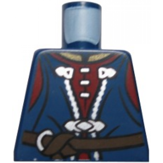 Torso LotR Vest Long with Dark Red Shirt and Brown Belt Pattern (Boromir)